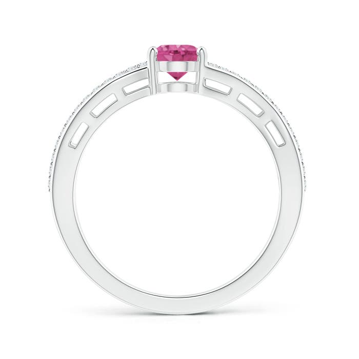 AAAA - Pink Sapphire / 0.98 CT / 14 KT White Gold