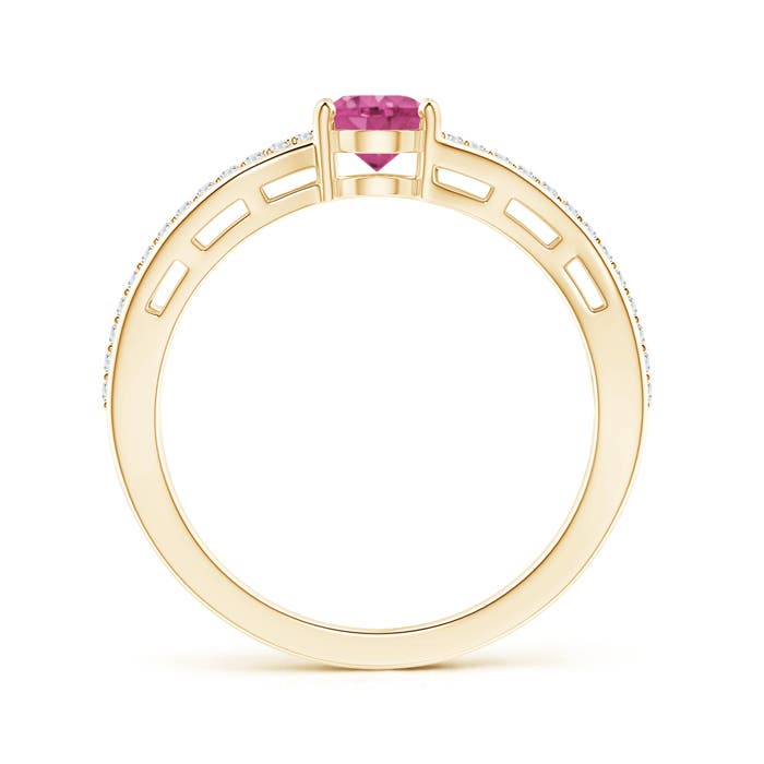 AAAA - Pink Sapphire / 0.98 CT / 14 KT Yellow Gold