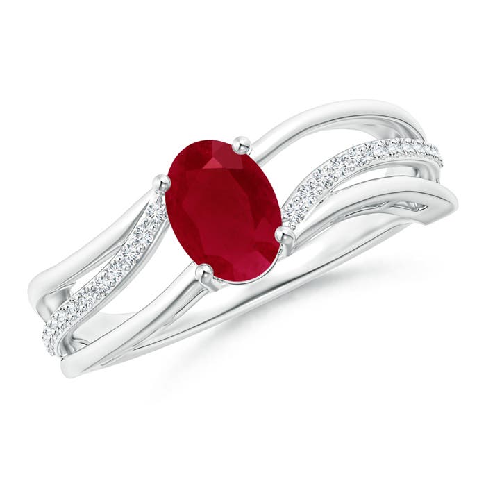 AA - Ruby / 1.13 CT / 14 KT White Gold