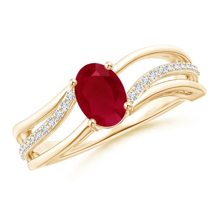 AA - Ruby / 1.13 CT / 14 KT Yellow Gold