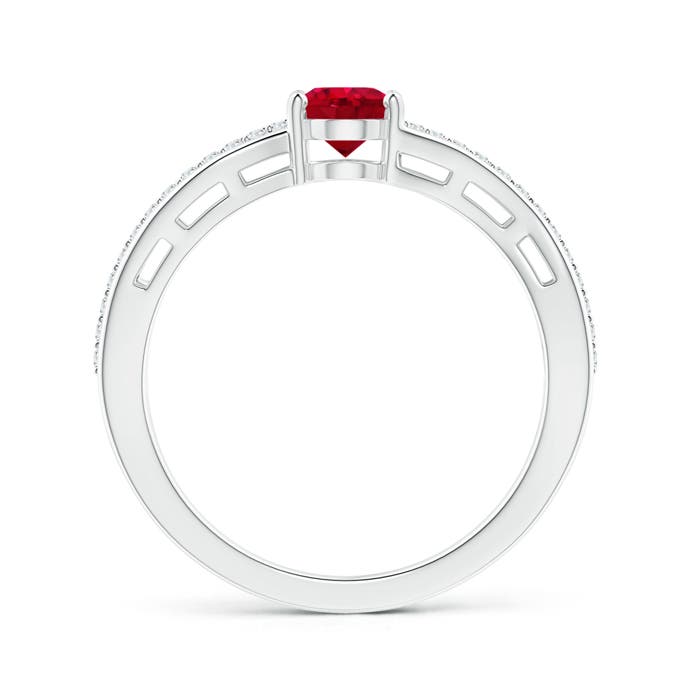 AAA - Ruby / 1.13 CT / 14 KT White Gold