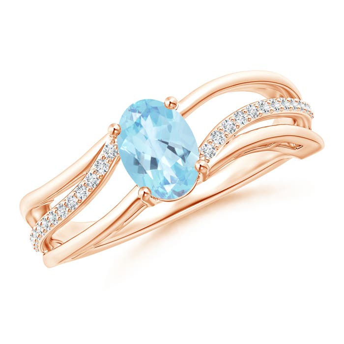 A - Swiss Blue Topaz / 1.08 CT / 14 KT Rose Gold