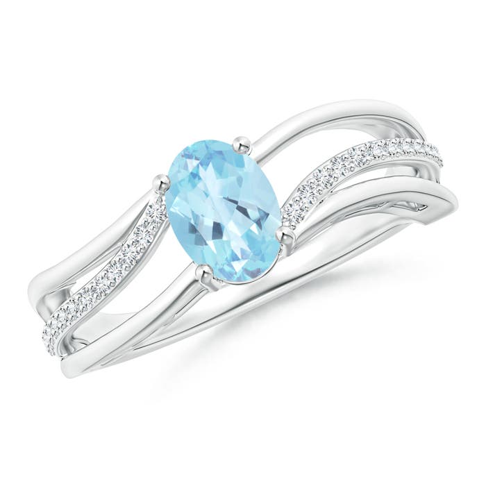 A - Swiss Blue Topaz / 1.08 CT / 14 KT White Gold