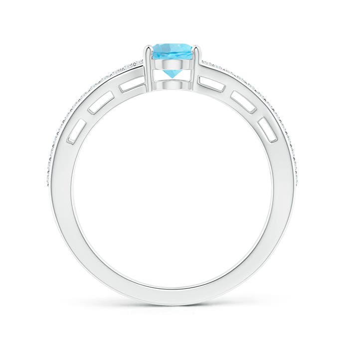 A - Swiss Blue Topaz / 1.08 CT / 14 KT White Gold