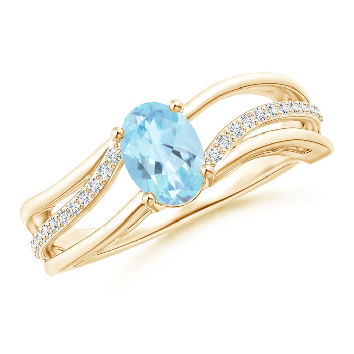 A - Swiss Blue Topaz / 1.08 CT / 14 KT Yellow Gold