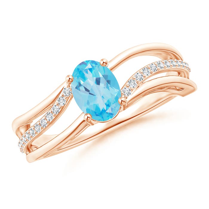 AA - Swiss Blue Topaz / 1.08 CT / 14 KT Rose Gold