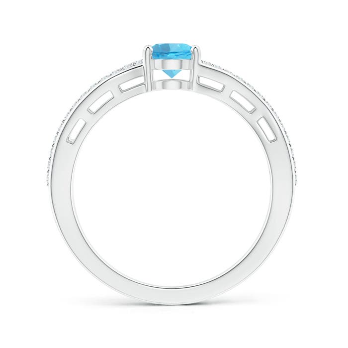 AA - Swiss Blue Topaz / 1.08 CT / 14 KT White Gold