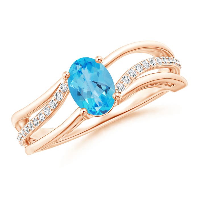 AAA - Swiss Blue Topaz / 1.08 CT / 14 KT Rose Gold