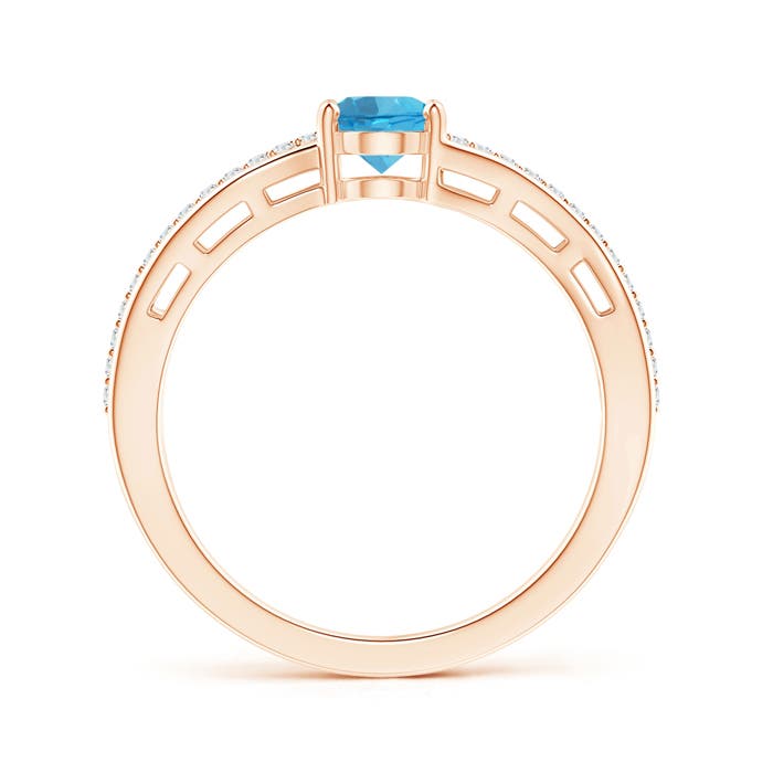 AAA - Swiss Blue Topaz / 1.08 CT / 14 KT Rose Gold