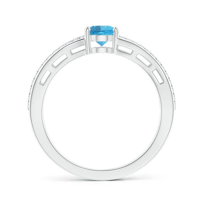 AAA - Swiss Blue Topaz / 1.08 CT / 14 KT White Gold