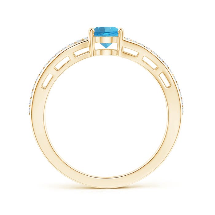 AAA - Swiss Blue Topaz / 1.08 CT / 14 KT Yellow Gold