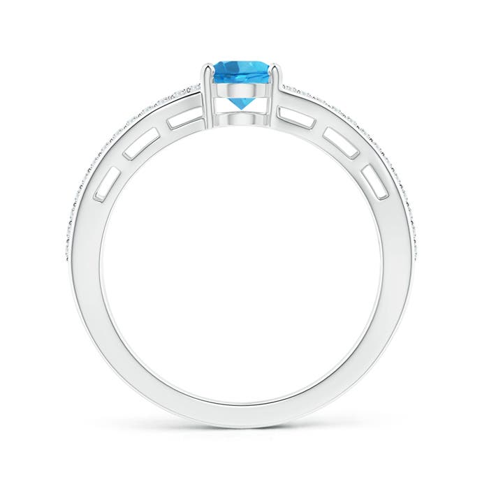 AAAA - Swiss Blue Topaz / 1.08 CT / 14 KT White Gold