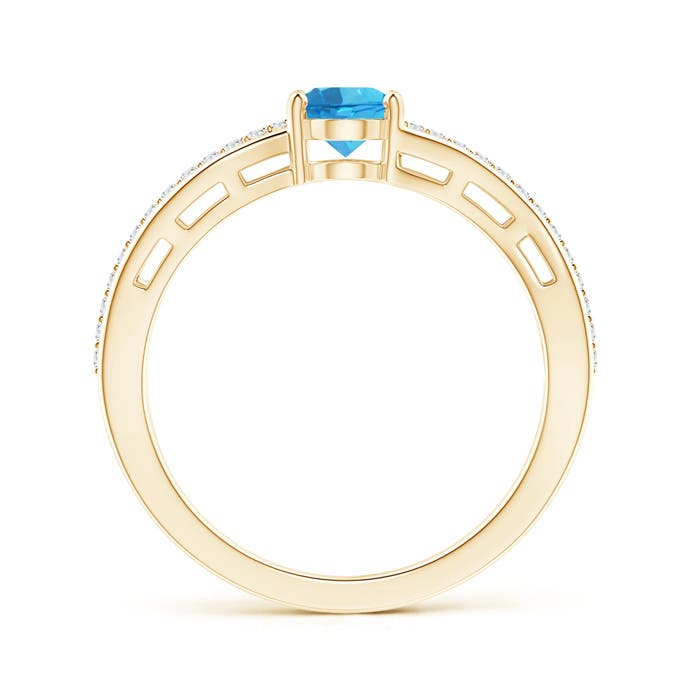 AAAA - Swiss Blue Topaz / 1.08 CT / 14 KT Yellow Gold