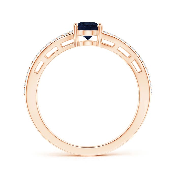 A - Blue Sapphire / 0.98 CT / 14 KT Rose Gold