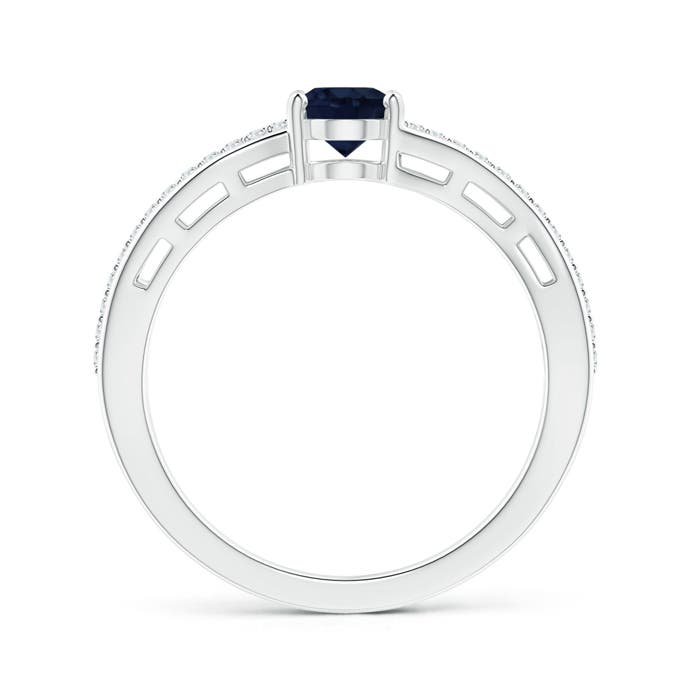 A - Blue Sapphire / 0.98 CT / 14 KT White Gold