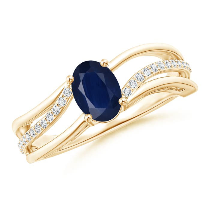 A - Blue Sapphire / 0.98 CT / 14 KT Yellow Gold