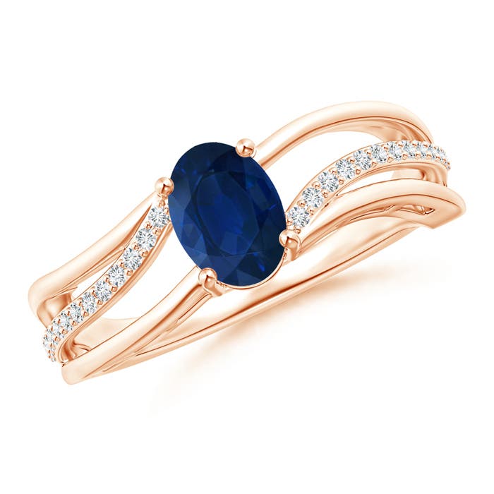 AA - Blue Sapphire / 0.98 CT / 14 KT Rose Gold