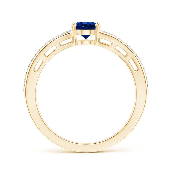 AAAA - Blue Sapphire / 0.98 CT / 14 KT Yellow Gold