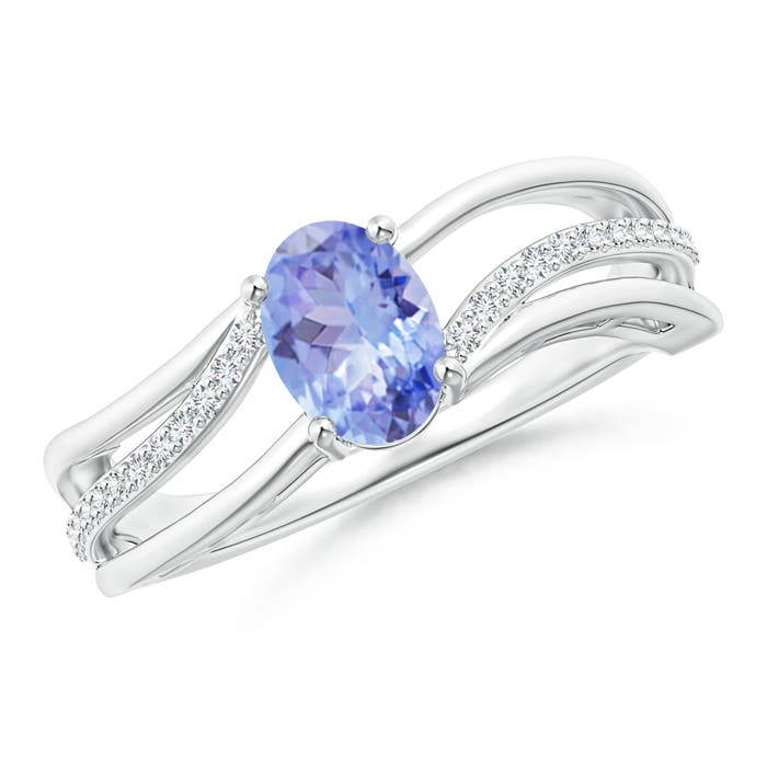 A - Tanzanite / 0.93 CT / 14 KT White Gold