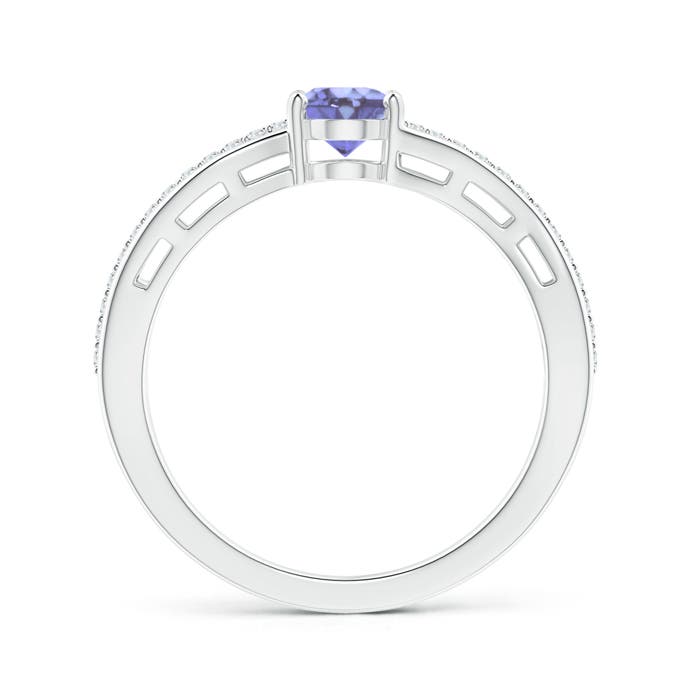 A - Tanzanite / 0.93 CT / 14 KT White Gold