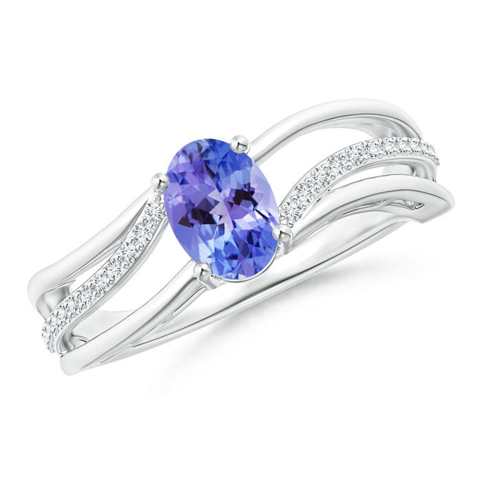 AA - Tanzanite / 0.93 CT / 14 KT White Gold