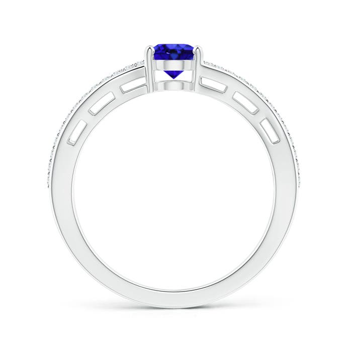 AAA - Tanzanite / 0.93 CT / 14 KT White Gold