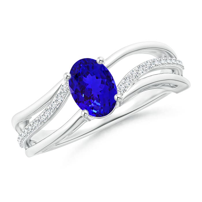 AAAA - Tanzanite / 0.93 CT / 14 KT White Gold