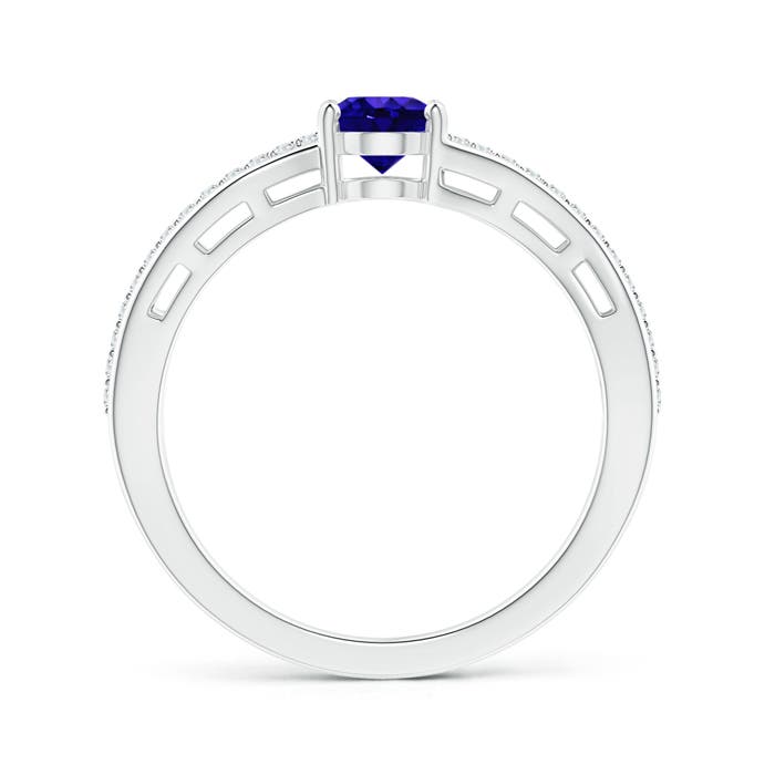 AAAA - Tanzanite / 0.93 CT / 14 KT White Gold