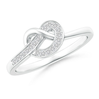 1mm HSI2 Pavé-Set Diamond Pretzel Knot Ring in White Gold