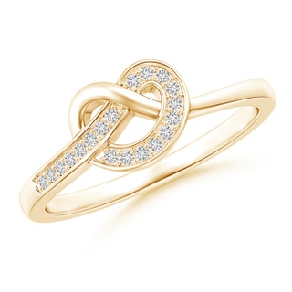 1mm HSI2 Pavé-Set Diamond Pretzel Knot Ring in Yellow Gold