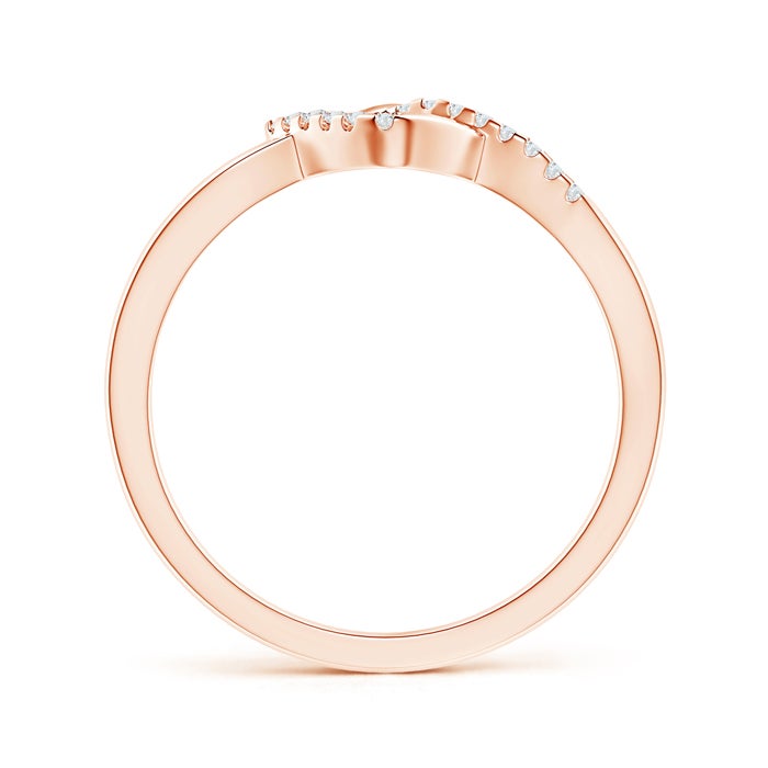 Pave-Set Natural Diamond Knotted Heart Ring