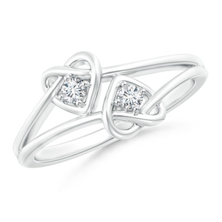 2.3mm GVS2 Two Stone Diamond Twin Heart Knot Ring in P950 Platinum