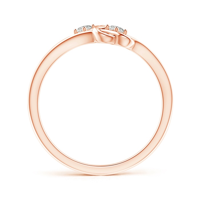 2.3mm KI3 Two Stone Diamond Twin Heart Knot Ring in Rose Gold side-1