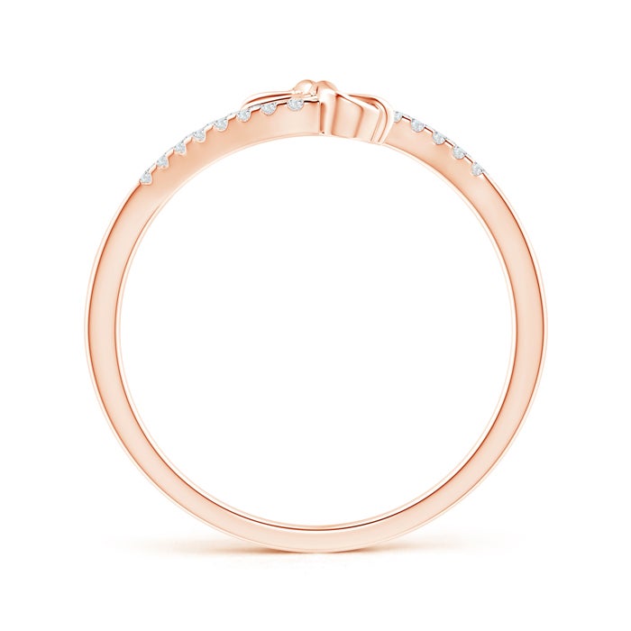 Natural Diamond Knotted Twin Heart Split Shank Ring