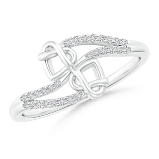 1mm HSI2 Diamond Knotted Twin Heart Split Shank Ring in P950 Platinum