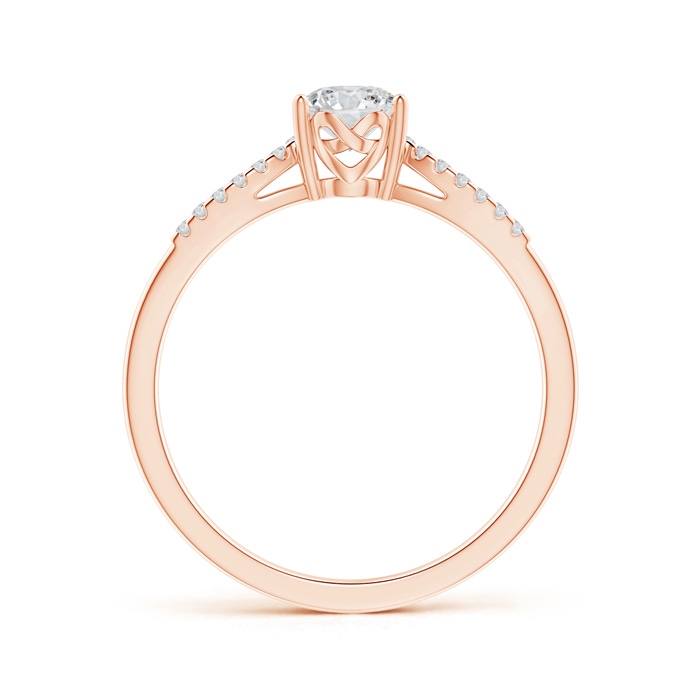 4.6mm HSI2 Solitaire Diamond Split Shank Ring with Knotted Heart Motif in Rose Gold Product Image
