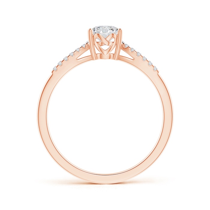 4.6mm HSI2 Solitaire Diamond Split Shank Ring with Knotted Heart Motif in Rose Gold product image