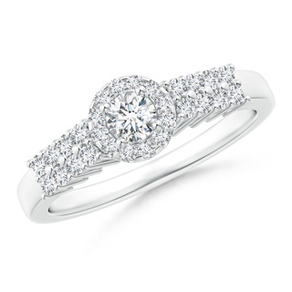 3.5mm GVS2 Round Diamond Classic Halo Ring With Pretzel Heart Motif in P950 Platinum