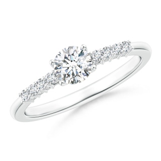 3.5mm GVS2 Round Diamond Classic Solitaire Ring With Pretzel Heart Motif in P950 Platinum