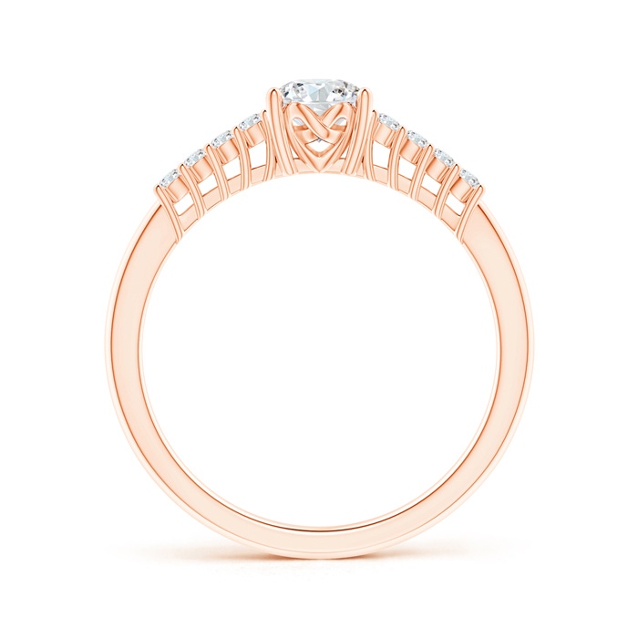 3.5mm GVS2 Round Diamond Classic Solitaire Ring With Pretzel Heart Motif in Rose Gold product image