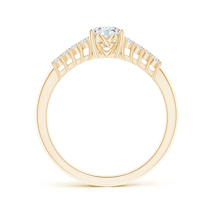 3.5mm GVS2 Round Diamond Classic Solitaire Ring With Pretzel Heart Motif in Yellow Gold Product Image
