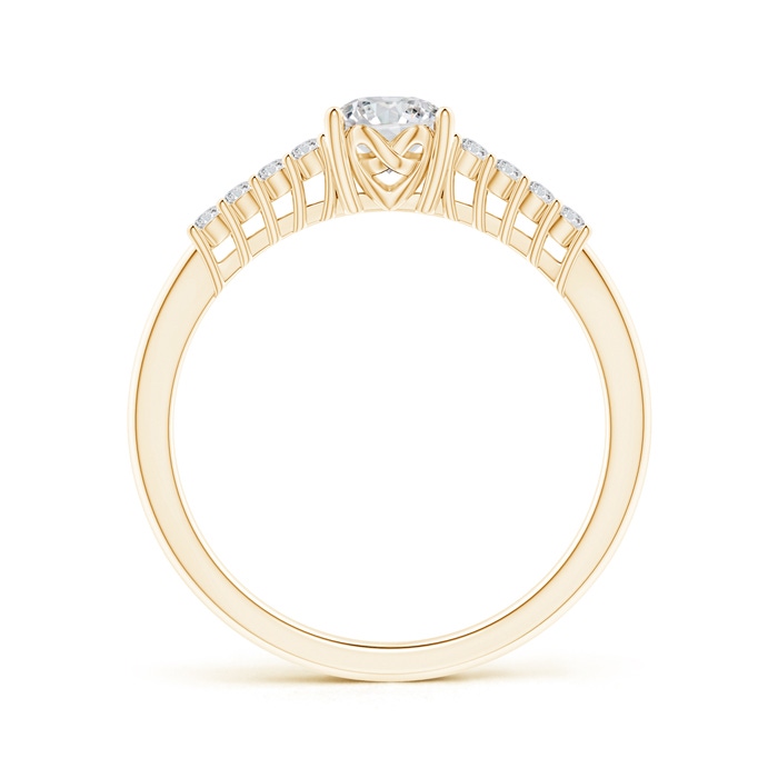 3.5mm HSI2 Round Diamond Classic Solitaire Ring With Pretzel Heart Motif in Yellow Gold product image