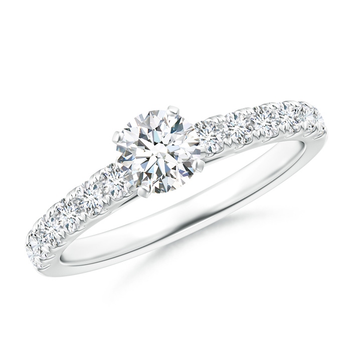 5mm GVS2 Classic Diamond Engagement Ring with Accents in P950 Platinum 