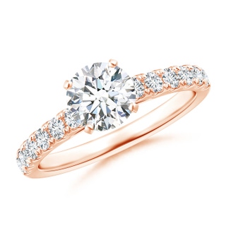 6.4mm GVS2 Classic Diamond Engagement Ring with Accents in 9K Rose Gold