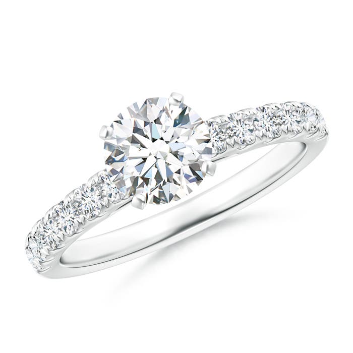 6.4mm GVS2 Classic Diamond Engagement Ring with Accents in P950 Platinum