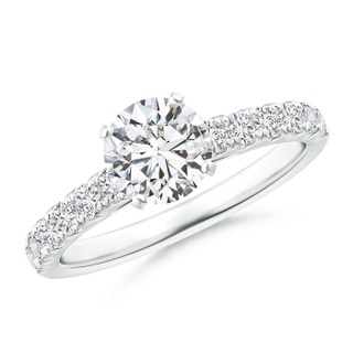 6.4mm HSI2 Classic Diamond Engagement Ring with Accents in P950 Platinum