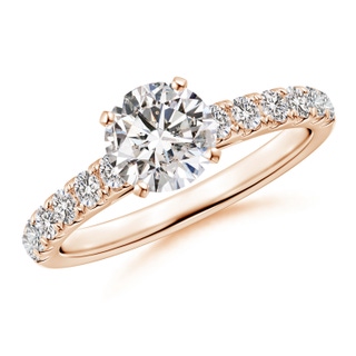 6.4mm IJI1I2 Classic Diamond Engagement Ring with Accents in 10K Rose Gold