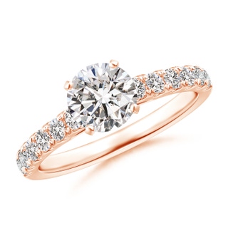 6.4mm IJI1I2 Classic Diamond Engagement Ring with Accents in Rose Gold