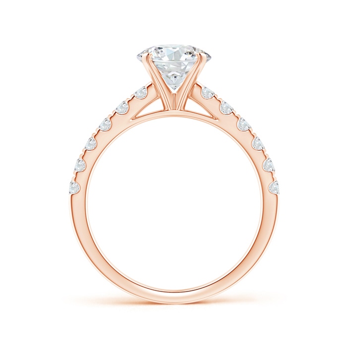 7.4mm GVS2 Classic Diamond Engagement Ring with Accents in Rose Gold product image