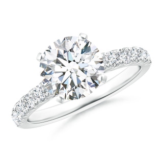 8.1mm GVS2 Classic Diamond Engagement Ring with Accents in P950 Platinum